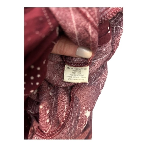 Lovestitch RUFFLE TOP WRAP MAXI DRESS IN WINE celestial pattern - Picture 11 of 14